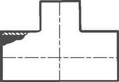 VNE - 2-1/2 x 2-1/2 x 1" Weld Style Sanitary Stainless Steel Pipe Tee - Exact Tool & Supply