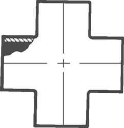 VNE - 1-1/2", Unpolished Style, Sanitary Stainless Steel Pipe Cross - All Butt Weld Connection, Grade 316L - Exact Tool & Supply