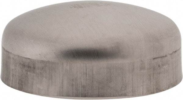 VNE - 2-1/2", Unpolished Style, Sanitary Stainless Steel Pipe End Cap - Butt Weld Connection, Grade 316L - Exact Tool & Supply