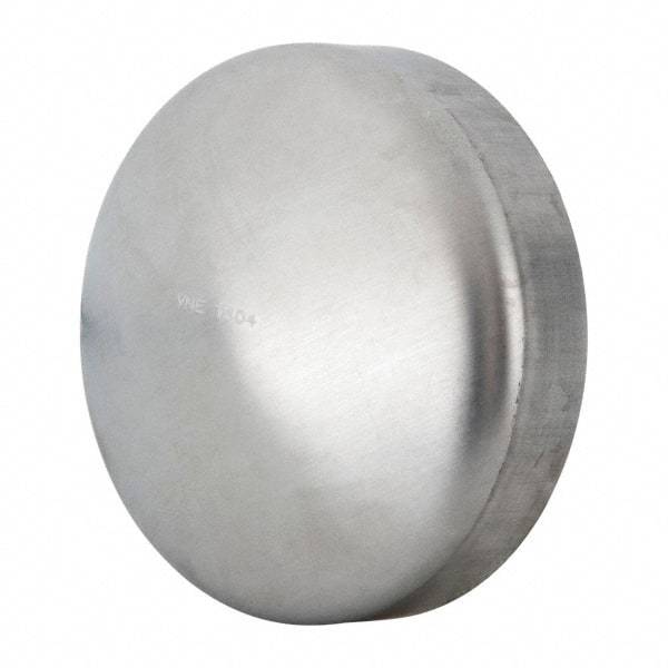 VNE - 4", Unpolished Style, Sanitary Stainless Steel Pipe End Cap - Butt Weld Connection, Grade 304 - Exact Tool & Supply