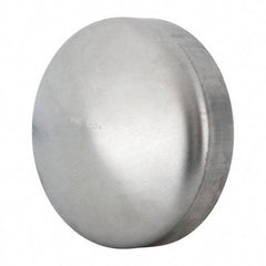VNE - 4", Unpolished Style, Sanitary Stainless Steel Pipe End Cap - Butt Weld Connection, Grade 304 - Exact Tool & Supply
