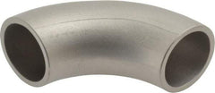 VNE - 3/4", Unpolished Style, Sanitary Stainless Steel Pipe 90° Elbow - Butt Weld x Butt Weld Connection, Grade 304 - Exact Tool & Supply