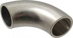 VNE - 3/4", Unpolished Style, Sanitary Stainless Steel Pipe 90° Elbow - Butt Weld x Butt Weld Connection, Grade 316L - Exact Tool & Supply