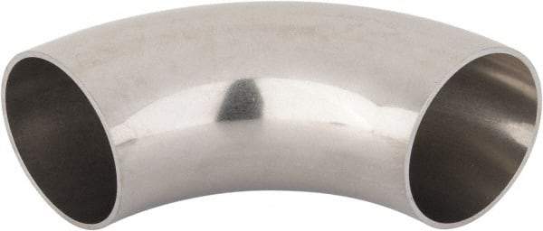 VNE - 2", Unpolished Style, Sanitary Stainless Steel Pipe 90° Elbow - Butt Weld x Butt Weld Connection, Grade 316L - Exact Tool & Supply