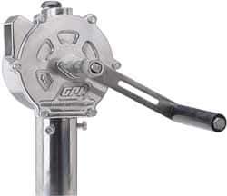 GPI - 3/4" Outlet, 10 GPM, Aluminum Hand Operated Rotary Pump - For 15, 30 & 55 Gal Drums, For Diesel Fuel, Kerosene, Medium Weight Oils & Gasoline - Exact Tool & Supply