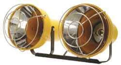 Fostoria - 120 Volt, 110 Watt, Electric, Fluorescent Portable Cart Work Light - 15' Cord, 2 Heads, 6,000 Lumens, Aluminum - Exact Tool & Supply