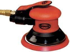 Sioux Tools - 12,000 OPM, 13 CFM Air Consumption, Palm Air Orbital Sander - Round Pad, 1/4 NPT Inlet - Exact Tool & Supply