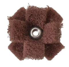 Merit Abrasives - 1-1/2" Diam Medium Density Cross Buff - 2 Plys, 8-32 Thread, Very Fine Grade, 23,000 Max RPM - Exact Tool & Supply