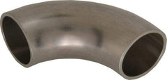 VNE - 1", Unpolished Style, Sanitary Stainless Steel Pipe 90° Elbow - Butt Weld x Butt Weld Connection, Grade 304 - Exact Tool & Supply