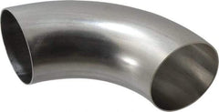 VNE - 3", Unpolished Style, Sanitary Stainless Steel Pipe 90° Elbow - Butt Weld x Butt Weld Connection, Grade 304 - Exact Tool & Supply