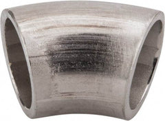 VNE - 3/4", Unpolished Style, Sanitary Stainless Steel Pipe 45° Elbow - Butt Weld x Butt Weld Connection, Grade 304 - Exact Tool & Supply