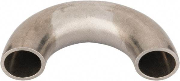 VNE - 3/4", Unpolished Style, Sanitary Stainless Steel Pipe 180° U Bend - Butt Weld x Butt Weld Connection, Grade 316L - Exact Tool & Supply