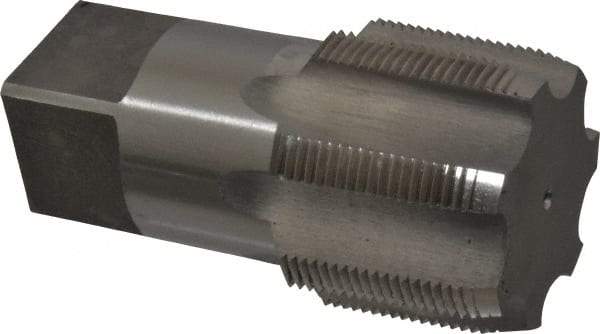 Interstate - 2 - 11-1/2 NPT Thread, 7 Flute Standard Pipe Tap - 4-1/2" OAL, 1-3/4" Thread Length, 1-7/8" Shank Diam, Bright Finish, High Speed Steel - Exact Tool & Supply