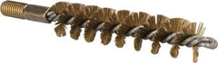Value Collection - 1" Diam Helical Brass Tube Brush - 0.012" Filament Diam, 4-1/4" Brush Length, 7-1/2" OAL, 1/2-12 Male Shank - Exact Tool & Supply