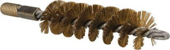 Value Collection - 1-1/4" Diam Helical Brass Tube Brush - 0.012" Filament Diam, 4-1/4" Brush Length, 7-1/2" OAL, 1/2-12 Male Shank - Exact Tool & Supply