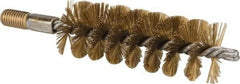 Value Collection - 1-1/2" Diam Helical Brass Tube Brush - 0.012" Filament Diam, 4-1/4" Brush Length, 7-1/2" OAL, 1/2-12 Male Shank - Exact Tool & Supply