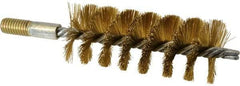 Value Collection - 1-3/4" Diam Helical Brass Tube Brush - 0.012" Filament Diam, 4-1/4" Brush Length, 7-1/2" OAL, 1/2-12 Male Shank - Exact Tool & Supply
