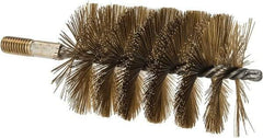 Value Collection - 3" Diam Helical Brass Tube Brush - 0.016" Filament Diam, 4-1/4" Brush Length, 7-1/2" OAL, 1/2-12 Male Shank - Exact Tool & Supply