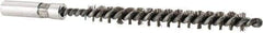 Value Collection - 1/4" Diam Helical Stainless Steel Tube Brush - 0.006" Filament Diam, 2-3/8" Brush Length, 4" OAL, 3/16-24 Female Shank - Exact Tool & Supply