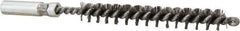 Value Collection - 5/16" Diam Helical Stainless Steel Tube Brush - 0.006" Filament Diam, 2-3/8" Brush Length, 4" OAL, 3/16-24 Female Shank - Exact Tool & Supply