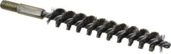 Value Collection - 5/8" Diam Helical Stainless Steel Tube Brush - 0.012" Filament Diam, 3-1/2" Brush Length, 5-1/2" OAL, 5/16-18 Male Shank - Exact Tool & Supply