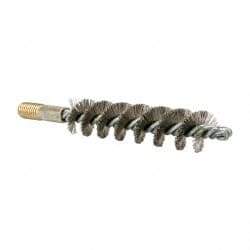 Value Collection - 1" Diam Helical Stainless Steel Tube Brush - 0.012" Filament Diam, 4-1/4" Brush Length, 7-1/2" OAL, 1/2-12 Male Shank - Exact Tool & Supply