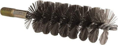 Value Collection - 1-3/4" Diam Helical Stainless Steel Tube Brush - 0.012" Filament Diam, 4-1/4" Brush Length, 7-1/2" OAL, 1/2-12 Male Shank - Exact Tool & Supply