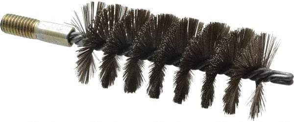 Value Collection - 2" Diam Helical Stainless Steel Tube Brush - 0.012" Filament Diam, 4-1/4" Brush Length, 7-1/2" OAL, 1/2-12 Male Shank - Exact Tool & Supply