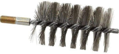 Value Collection - 2-3/4" Diam Helical Stainless Steel Tube Brush - 0.014" Filament Diam, 4-1/4" Brush Length, 7-1/2" OAL, 1/2-12 Male Shank - Exact Tool & Supply