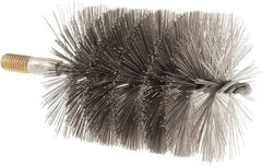 Value Collection - 3-1/2" Diam Helical Stainless Steel Tube Brush - 0.016" Filament Diam, 4-1/4" Brush Length, 7-1/2" OAL, 1/2-12 Male Shank - Exact Tool & Supply