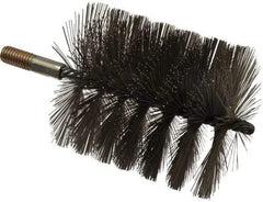 Value Collection - 4" Diam Helical Stainless Steel Tube Brush - 0.016" Filament Diam, 4-1/4" Brush Length, 7-1/2" OAL, 1/2-12 Male Shank - Exact Tool & Supply