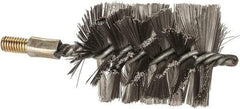Value Collection - 3" Diam Helical Stainless Steel Tube Brush - Single Spiral, 0.016" Filament Diam, 4" Brush Length, 7" OAL, 1/2-12 Male Shank - Exact Tool & Supply