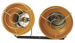 Fostoria - 120 Volt, 600 Watt, Electric, Incandescent Portable Cart Work Light - 15' Cord, 2 Heads, 7,400 Lumens, Aluminum - Exact Tool & Supply