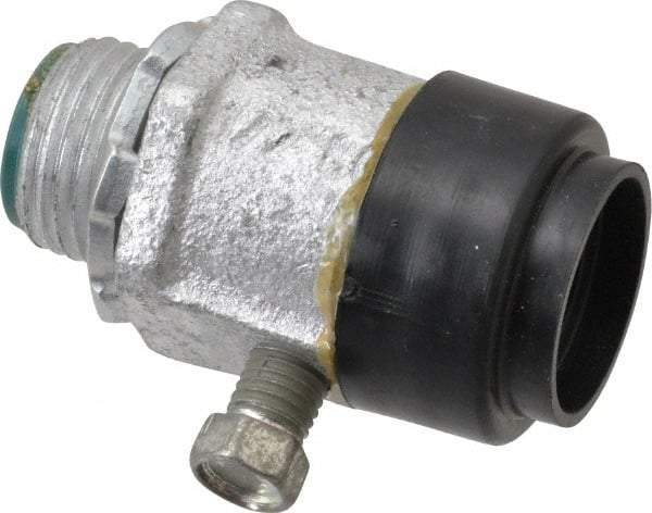 Cooper Crouse-Hinds - 1/2" Trade, Malleable Iron Set Screw Straight Rigid/Intermediate (IMC) Conduit Connector - Insulated - Exact Tool & Supply