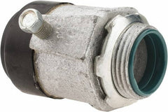 Cooper Crouse-Hinds - 1" Trade, Malleable Iron Set Screw Straight Rigid/Intermediate (IMC) Conduit Connector - Insulated - Exact Tool & Supply