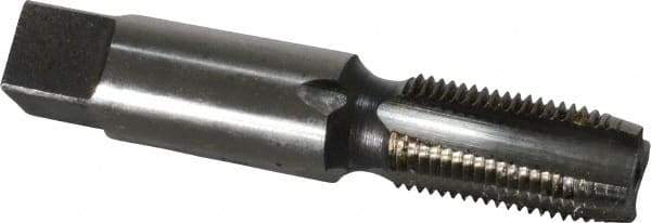 Interstate - 1/8-27 NPS Thread, 4 Flute Standard Pipe Tap - 2-1/8" OAL, 3/4" Thread Length, 7/16" Shank Diam, Bright Finish, High Speed Steel - Exact Tool & Supply