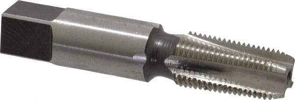 Interstate - 1/8-27 NPTF Thread, 4 Flute Standard Pipe Tap - 2-1/8" OAL, 3/4" Thread Length, 7/16" Shank Diam, Bright Finish, High Speed Steel - Exact Tool & Supply