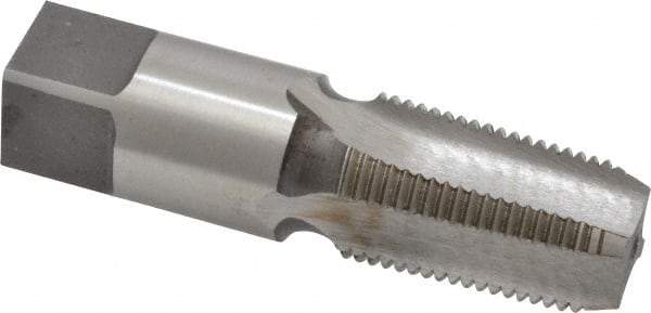 Interstate - 3/8-18 NPTF Thread, 4 Flute Standard Pipe Tap - 2-9/16" OAL, 1-1/16" Thread Length, 0.7" Shank Diam, Bright Finish, High Speed Steel - Exact Tool & Supply