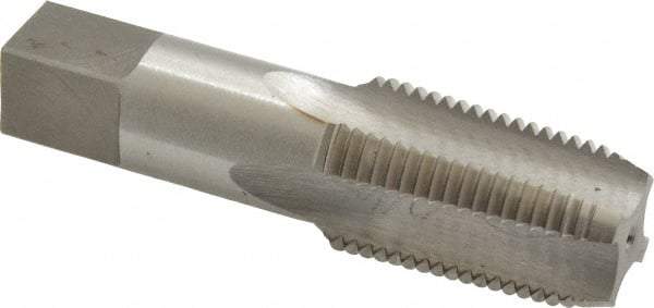 Interstate - 1/2-14 NPTF Thread, 4 Flute Standard Pipe Tap - 3-1/8" OAL, 1-3/8" Thread Length, 11/16" Shank Diam, Bright Finish, High Speed Steel - Exact Tool & Supply