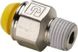 Parker - 14mm Outside Diam, 3/8-19 BSPT, Nickel Plated Brass Push-to-Connect Tube Male Connector - 300 Max psi, Tube to Male BSPT Connection - Exact Tool & Supply