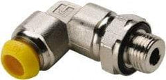 Parker - 14mm Outside Diam, 1/2-14 BSPP, Nickel Plated Brass Push-to-Connect Tube Male Elbow - 300 Max psi, Tube to Male BSPP Connection - Exact Tool & Supply