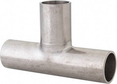 VNE - 1", Unpolished Style, Sanitary Stainless Steel Pipe Tee - Butt Weld x Butt Weld x Butt Weld Connection, Grade 316L - Exact Tool & Supply