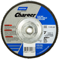 Norton - 7" 60 Grit 5/8-11 Center Hole Type 29 Zirconia Alumina Flap Disc - Exact Tool & Supply