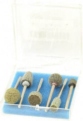 Grier Abrasives - 6 Piece Aluminum Oxide Silicon Carbide Unitized Abrasive Point Set - Includes Shapes B121, B52, B90, W160, W163 & W183 - Exact Tool & Supply