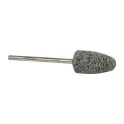 Grier Abrasives - 3/8" Head Diam x 3/4" Thickness, B52, Pointed End, Silicon Carbide Mounted Point - Green-Gray, Fine Grade, 23,000 RPM - Exact Tool & Supply