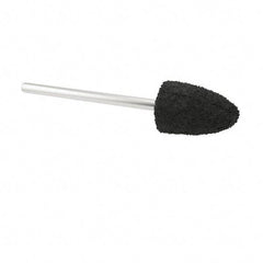 Grier Abrasives - 3/8" Head Diam x 3/4" Thickness, B52, Pointed End, Silicon Carbide Mounted Point - Green-Gray, Fine Grade, 45,370 RPM - Exact Tool & Supply