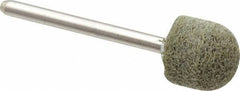Grier Abrasives - 1/2" Head Diam x 1/2" Thickness, B90, Ball Nose End, Aluminum Oxide Mounted Point - Green-Gray, Fine Grade, 34,500 RPM - Exact Tool & Supply