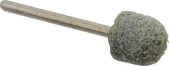 Grier Abrasives - 1/2" Head Diam x 1/2" Thickness, B90, Ball Nose End, Aluminum Oxide Mounted Point - Green-Gray, Coarse Grade, 34,500 RPM - Exact Tool & Supply