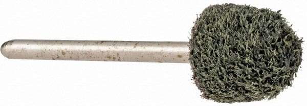 Grier Abrasives - 1/2" Head Diam x 1/2" Thickness, B90, Ball Nose End, Silicon Carbide Mounted Point - Green-Gray, Fine Grade, 34,500 RPM - Exact Tool & Supply