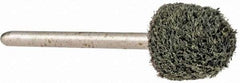 Grier Abrasives - 1/2" Head Diam x 1/2" Thickness, B90, Ball Nose End, Silicon Carbide Mounted Point - Green-Gray, Fine Grade, 34,500 RPM - Exact Tool & Supply